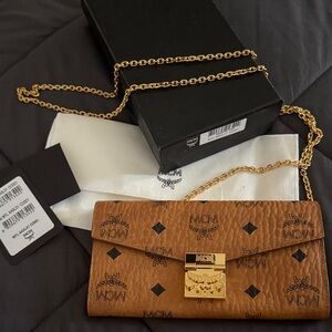 MCM Cognac Patricia Chain Wallet